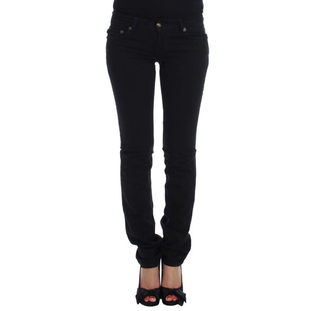 Cavalli Black Cotton Stretch Slim Skinny Fit Women's Jeans